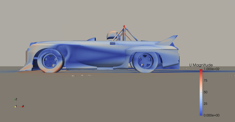 Testing new aerodynamic parts in CFD.
